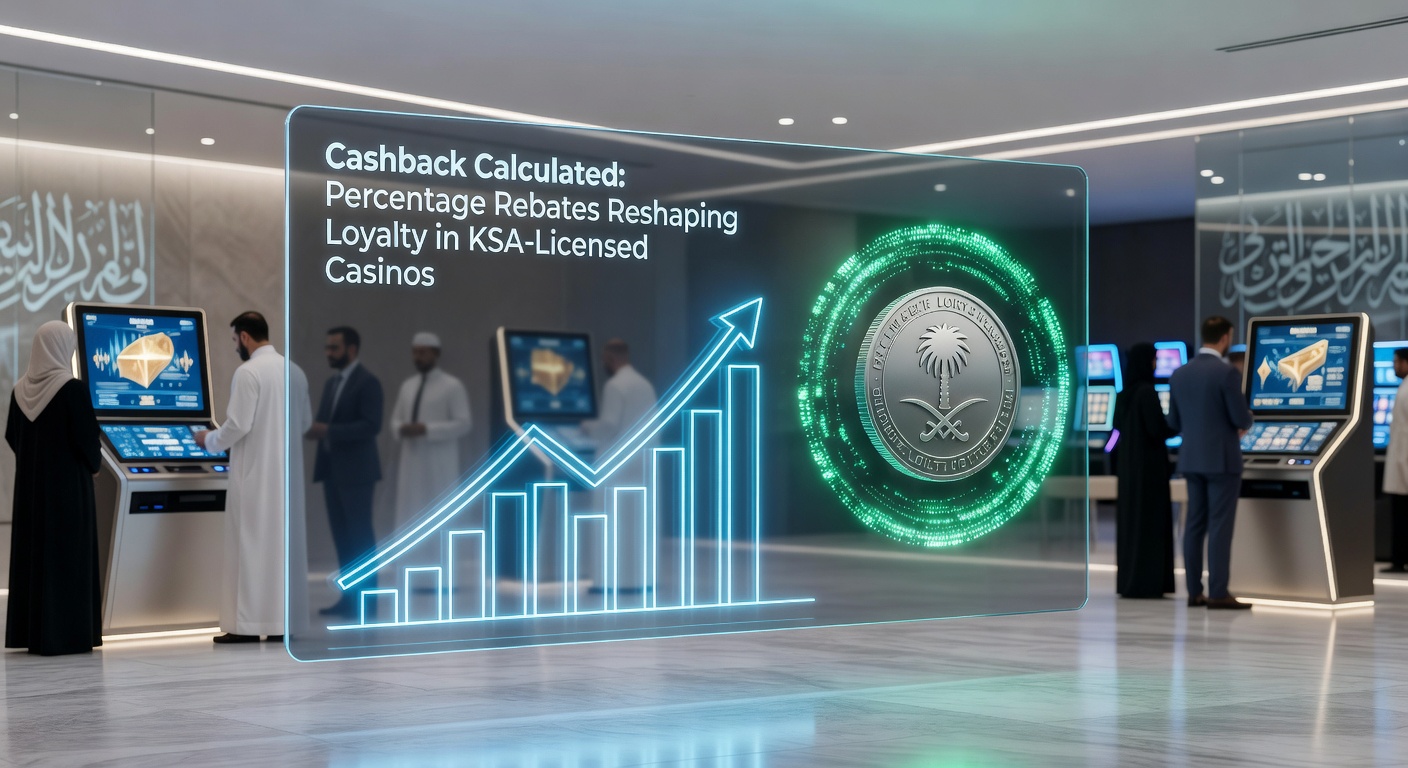 Grafiek met stijgende cashback-percentages en loyaliteitscurves in KSA-casinos, gebaseerd op recente spelerdata