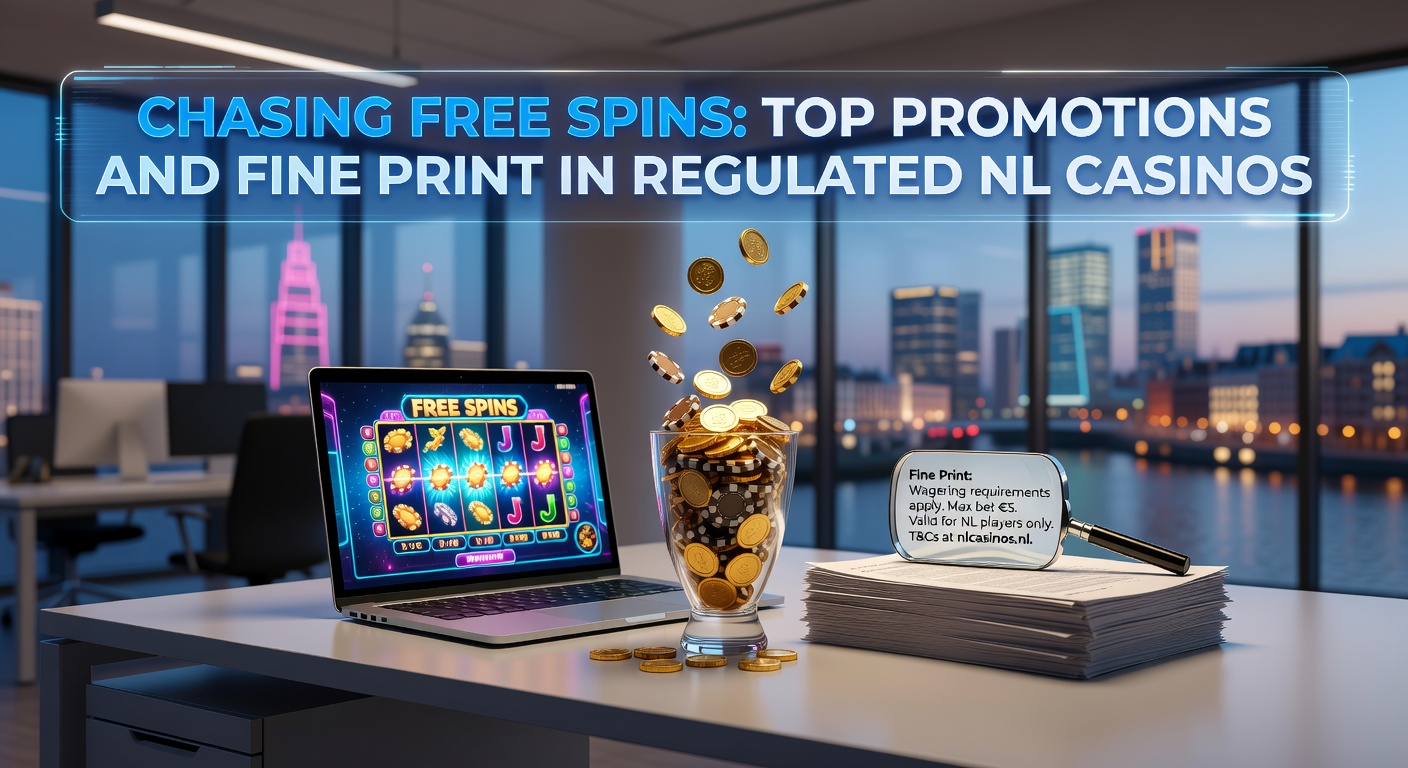 Schermafbeelding van een online casino promotie met free spins bonussen en draaiende slots