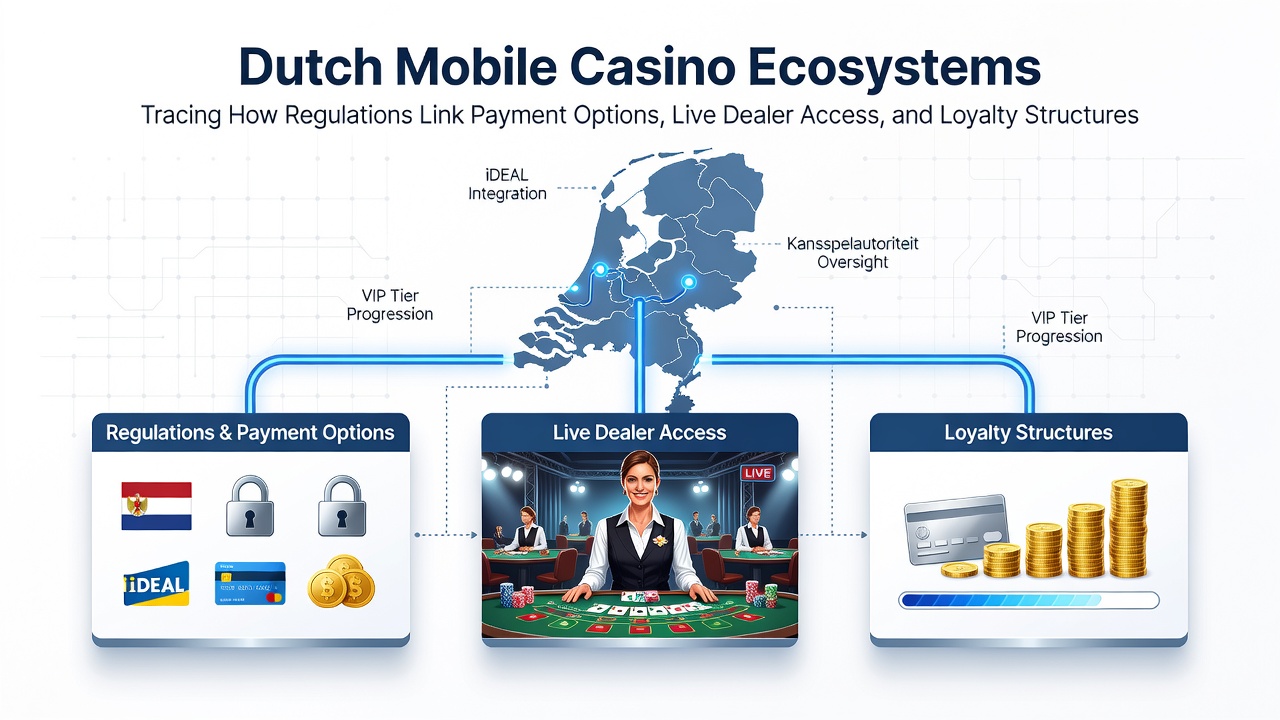 Overzicht van mobiele casino interfaces met betalingsopties en live dealer streams in Nederlandse markten