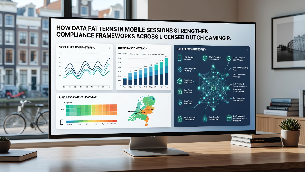Diagram van compliance-workflow met mobiele data bij Nederlandse kansspelbedrijven