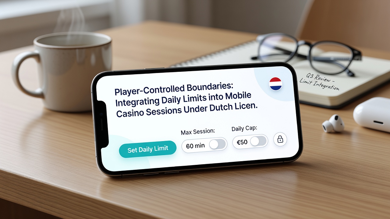 Gebruiker past dagelijkse limiet aan in een Nederlandse mobiele casino app met overzicht van ingestelde grenzen