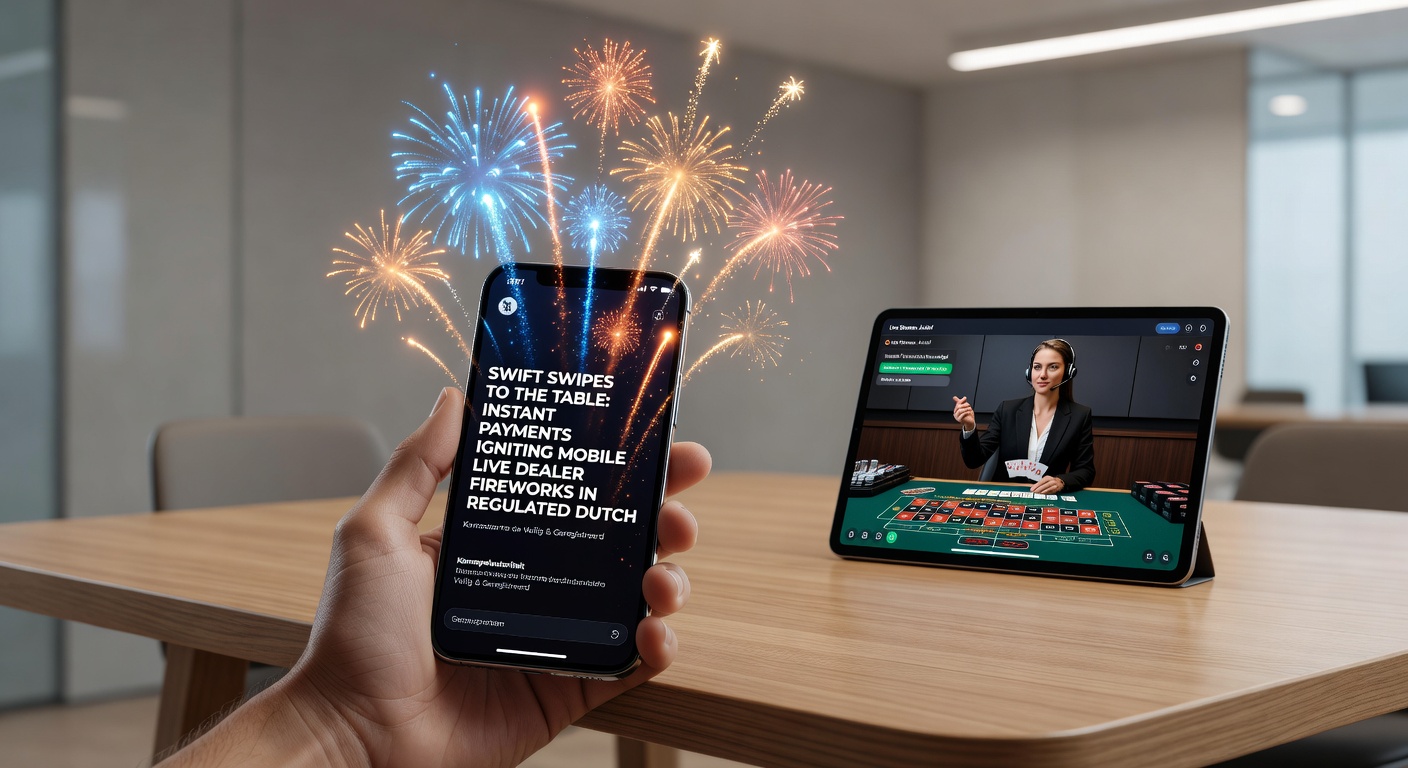 Live dealer roulette sessie op mobiel scherm met instant deposit knop en dealer die interacteert met spelers