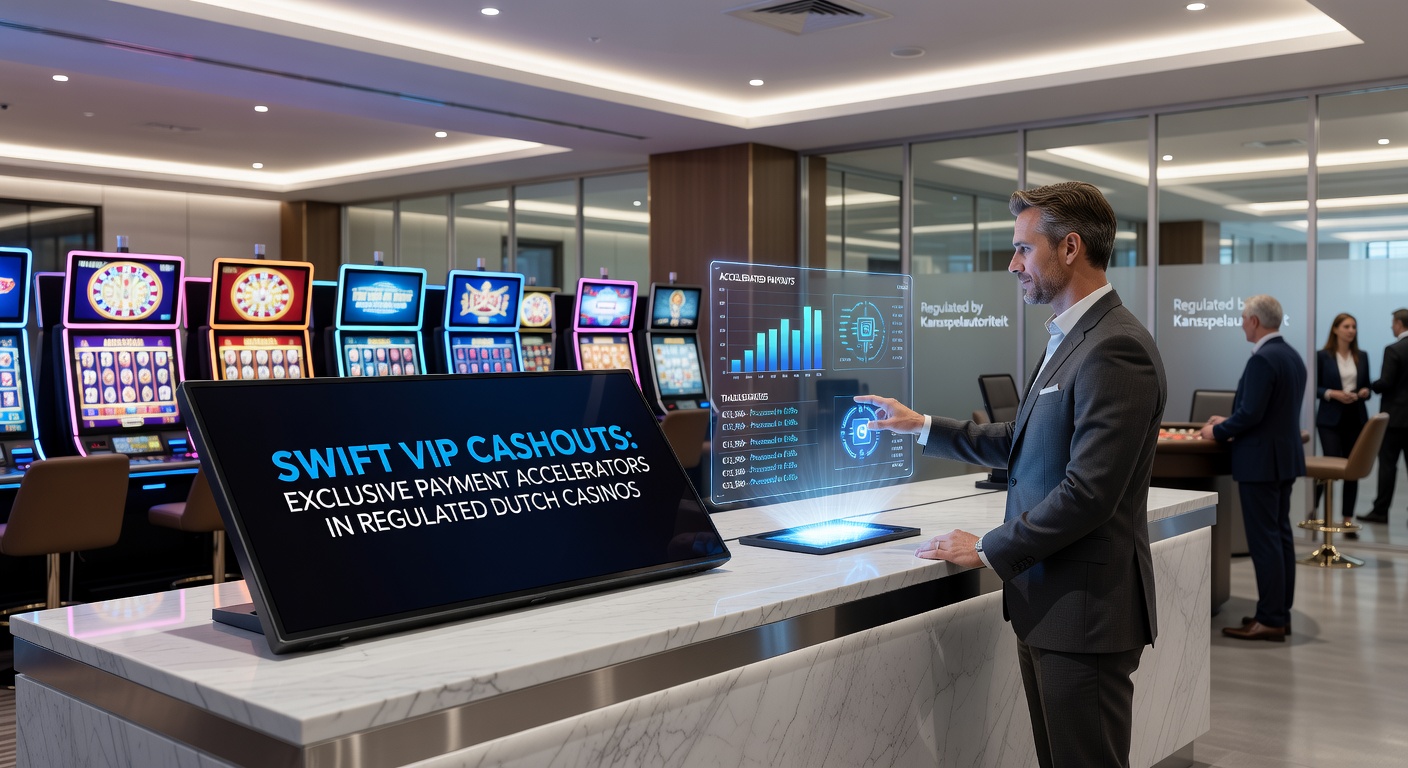 VIP-dashboard met Swift Cashout-knop in actie, getoond op een mobiel scherm in een Nederlands casino-app